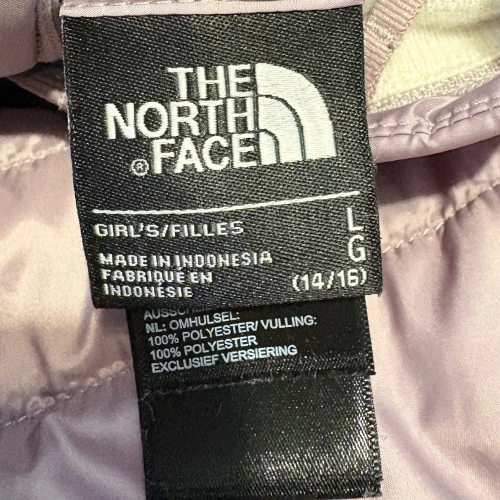 The North Face Girls Reversible Mossbud Swirl Jacket Purple‎ Fleece Large 14/16